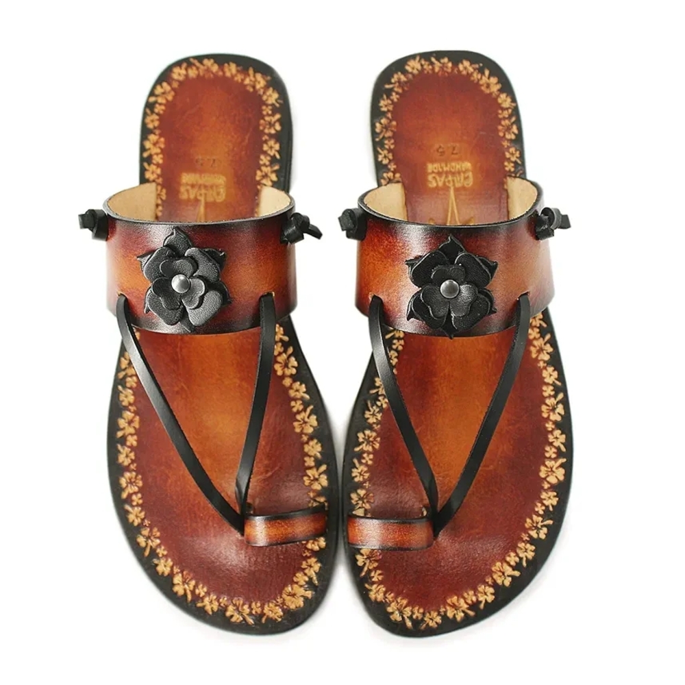 Handmade Calpas Burnished Leather Hippie Toe Sandals/ NWT/ Read Info/ SZ 12